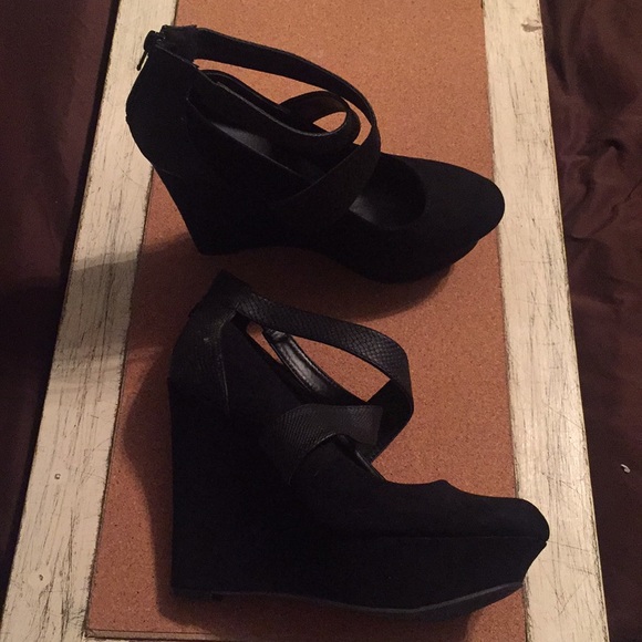 Charlotte Russe Shoes - Charlotte Russe Black Wedges